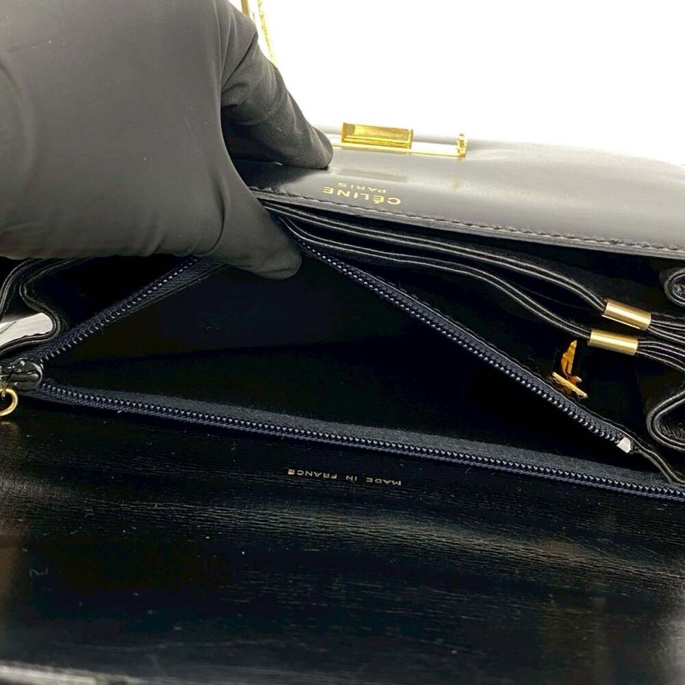 CELINE Vintage Logo Carriage Hardware Calf Leather Genuine Shoulder Bag Pouch... - Picture 10 of 10